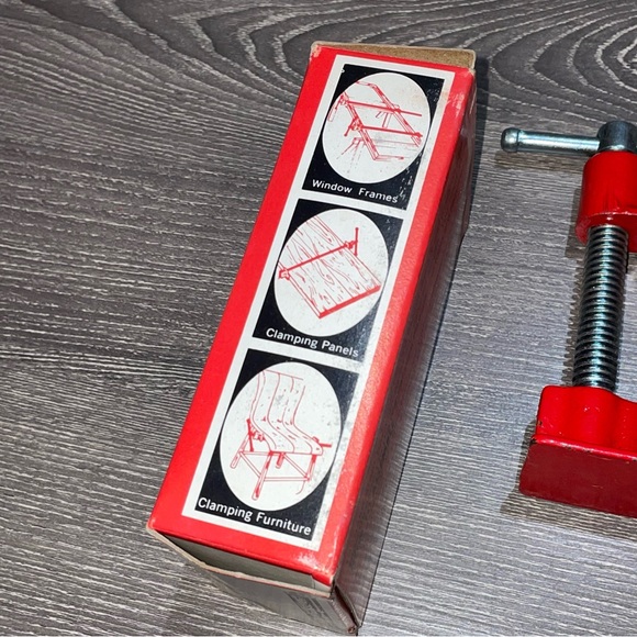 VINTAGE SEARS CRAFTSMAN 1 Set Of Gluing Clamps 1/2” Threaded Pipe In Box - Picture 2 of 6